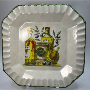 Due Torri Dinner Plate Olive Oil Design No Chips